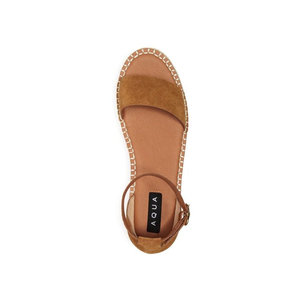 AQUA Womens Brown 1-1/2" Platform Stitch Ria Wedge Shoes 5.5 M - Picture 3 of 3